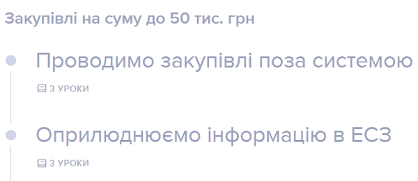 Закупівлі на суми, менші порогових