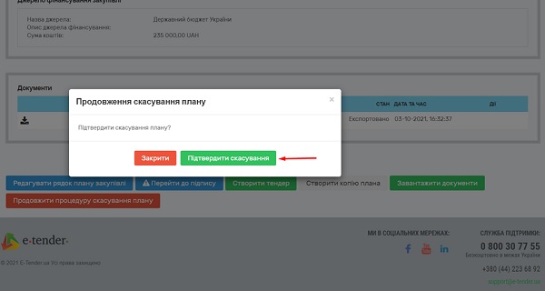 як скасувати план закупівлі в ЕСЗ