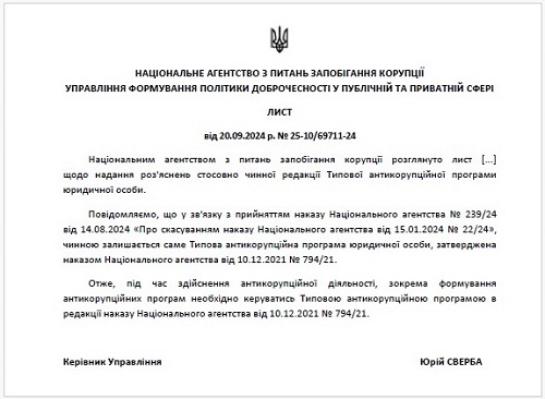 антикорупційна програма юридичної особи поняття структура основні вимоги