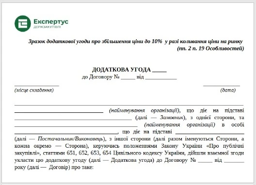 Як укладати додаткову угоду у разі підвищення ціни на електроенергію