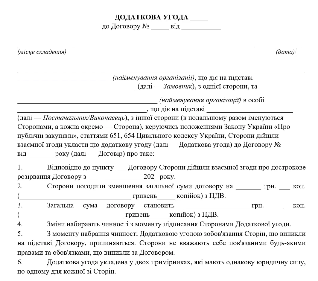 Чи можна розірвати договір про закупівлю через три дні після підписання 
