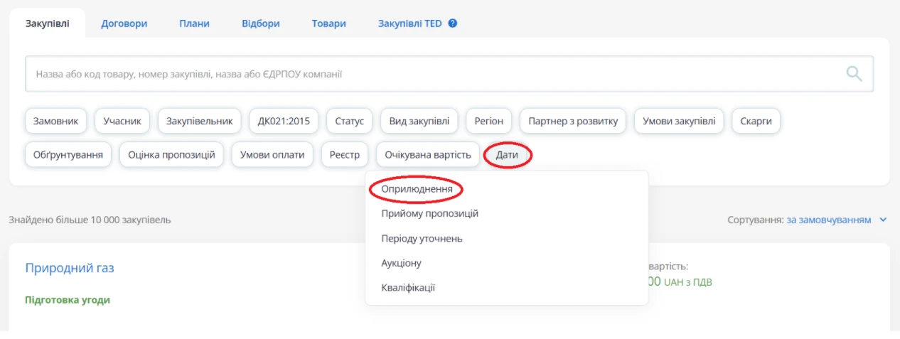 У Prozorro запровадили 4 нові фільтри для пошуку закупівель та відборів